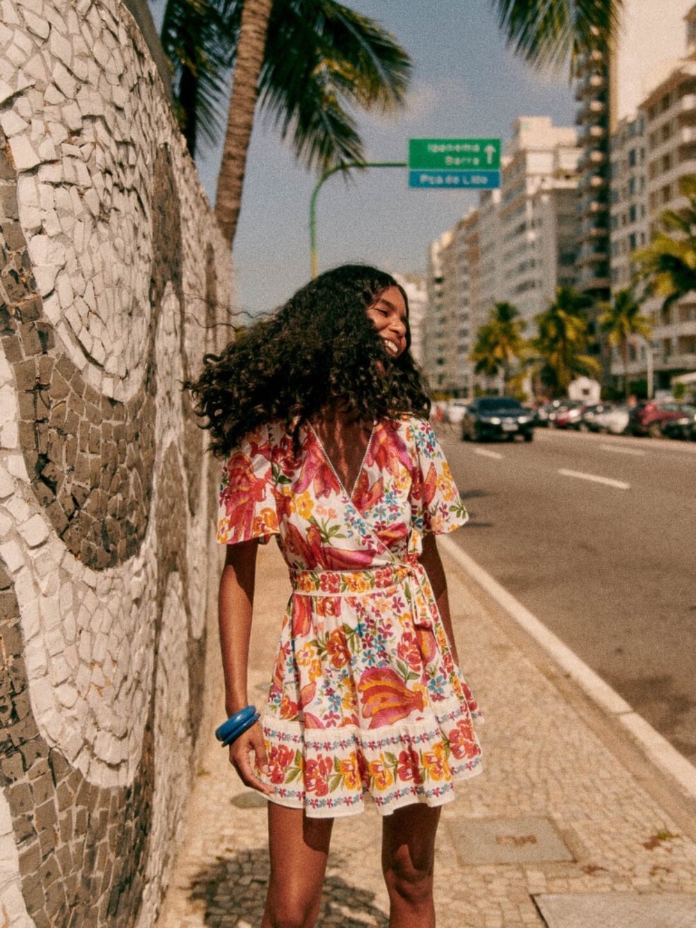 FARM Rio X Sezane Spring Bananas Off-White Kalhila Mini Dress